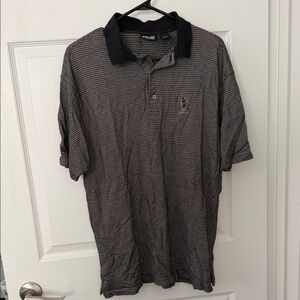 Ping Silk/Cotton Black and Gray Polo Shirt